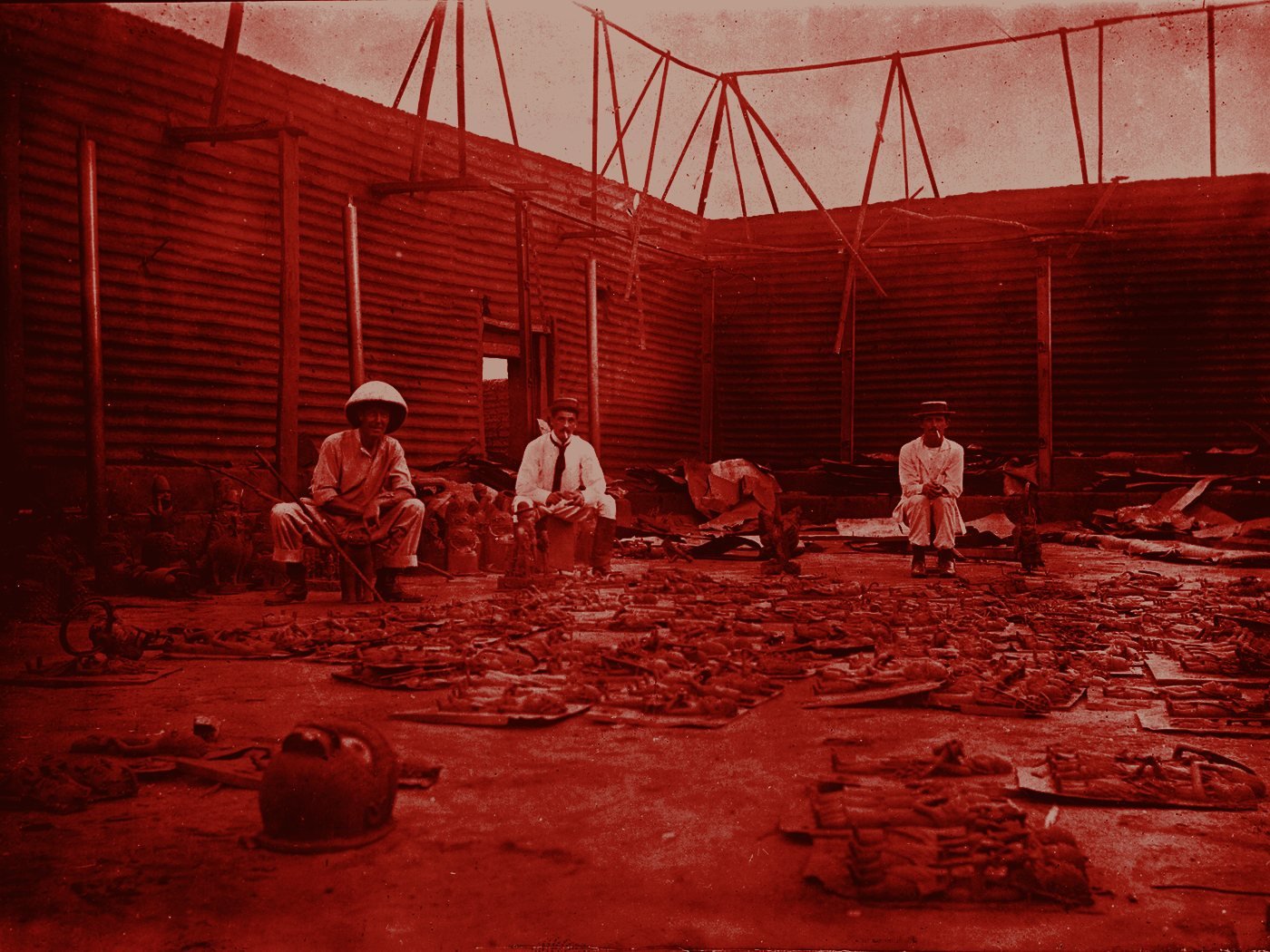 Interior of the Oba's compound, Benin City, 1897